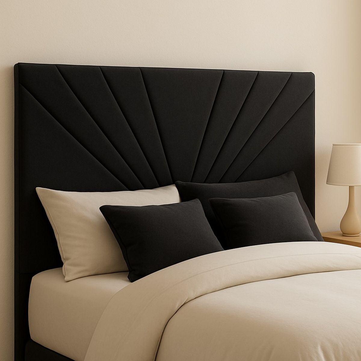 GENERICO - Respaldo De Cama 1.5 Plazas Siena Negro