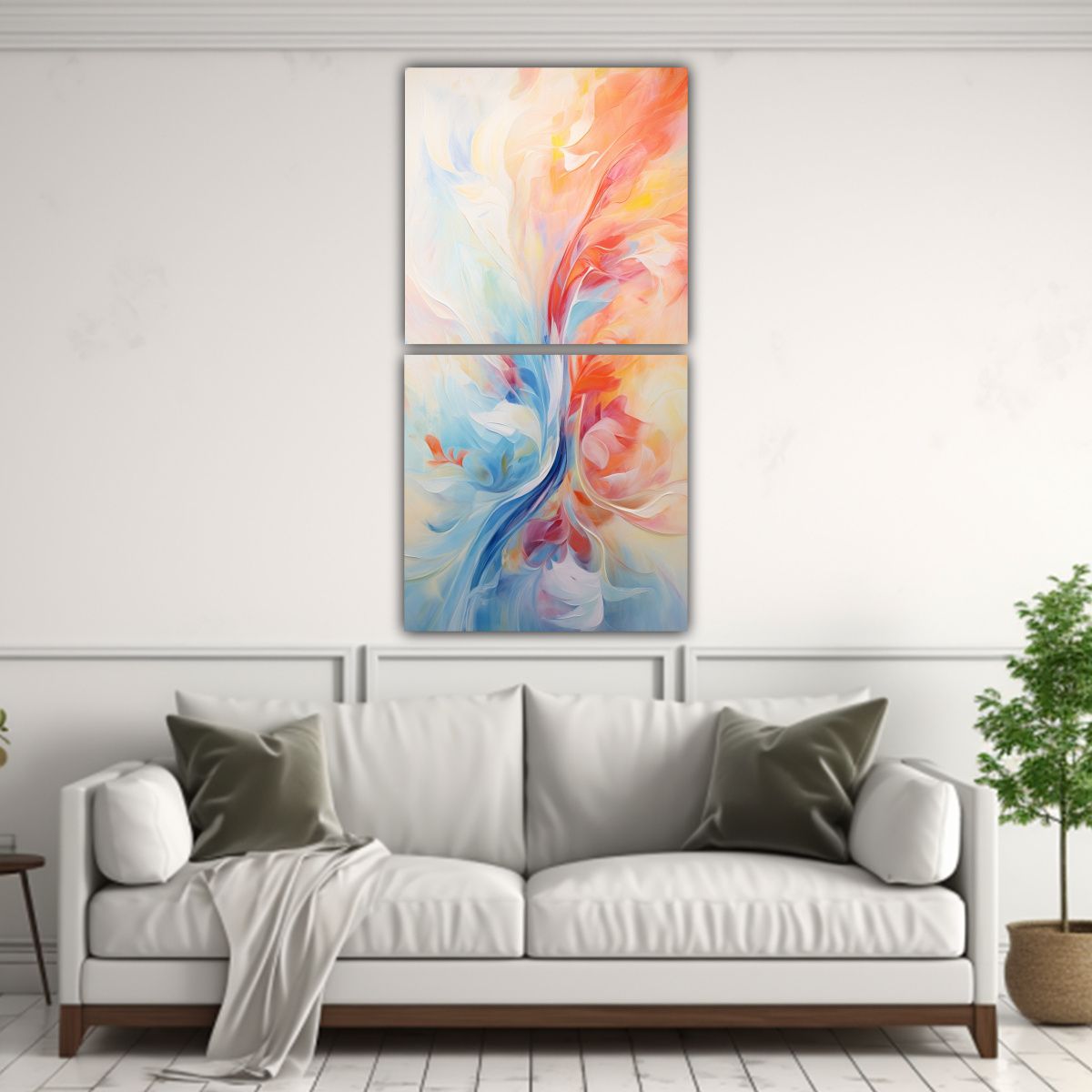 GENERICO - Conjunto 2 Lienzos Naturaleza Viva Arte Abstracto 50x100 Cm