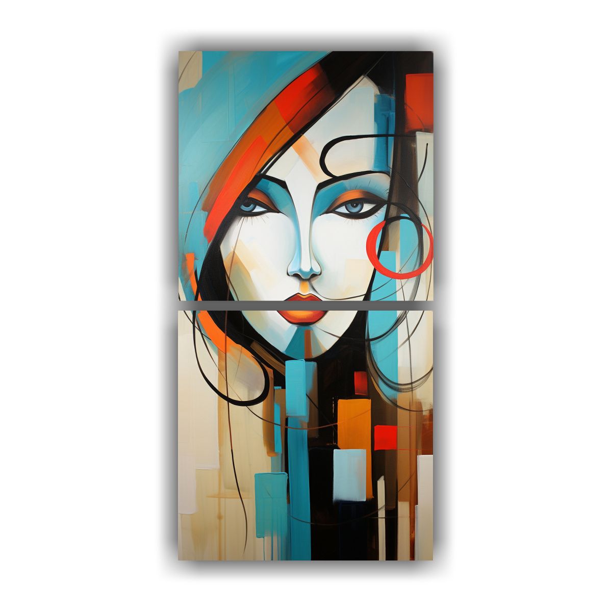 GENERICO - Cuadros Abstractos En Bastidor Impreso Luminosa 40x80 Cm