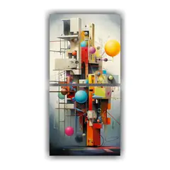 GENERICO - Cuadros Abstractos Modernos Para Interiores 60x120 Cm