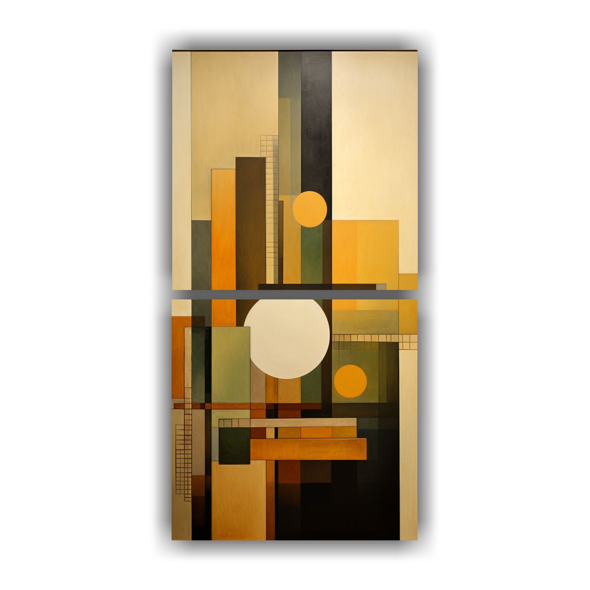 GENERICO - Arte Abstracto Geométrico En Tonos Suaves Y 20x40 Cm