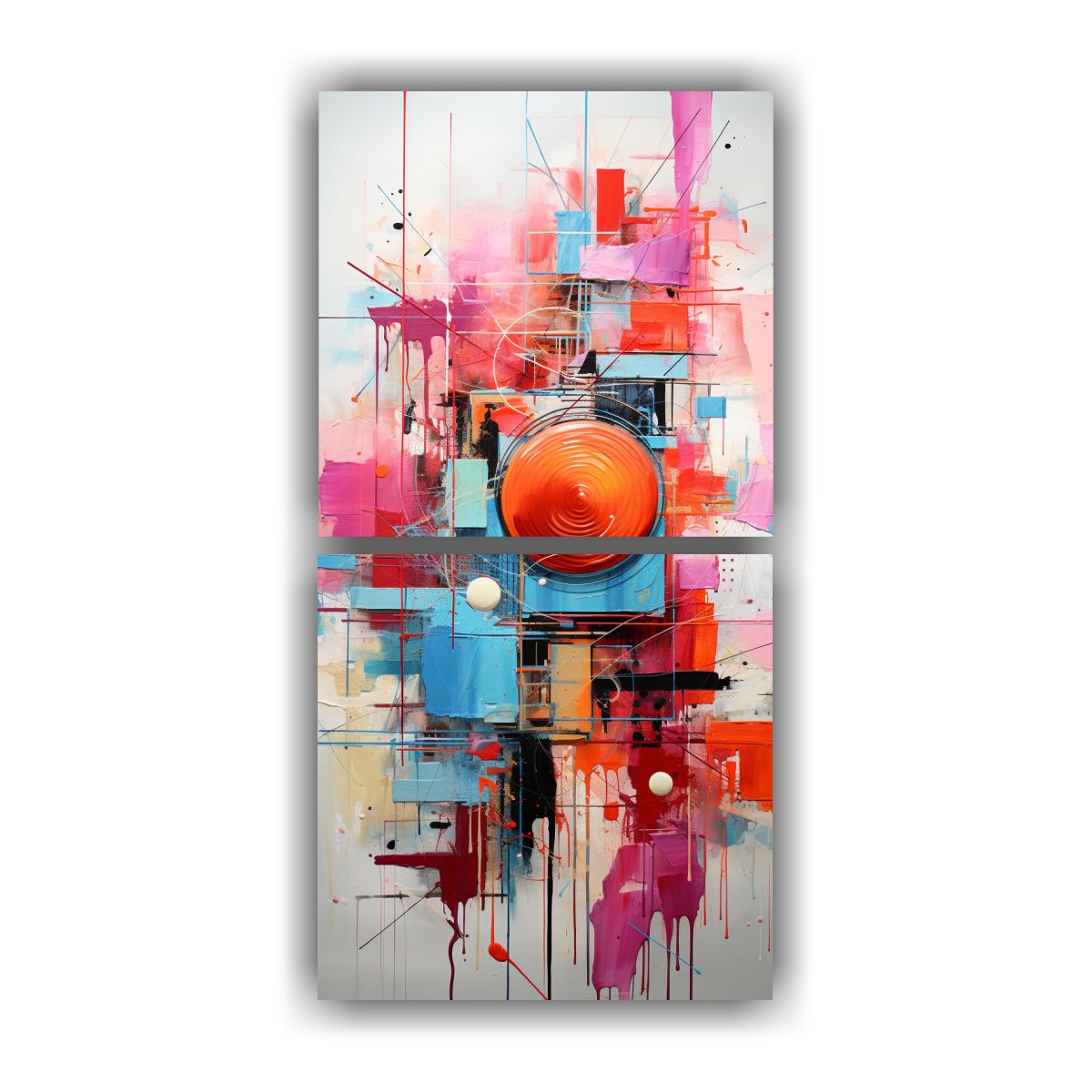 GENERICO - Pintura Abstracta Con Influencia De Graffiti 20x40 Cm