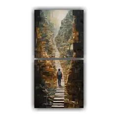 GENERICO - Cuadros Decorativos Con Memorias Fragmentadas 50x100 Cm