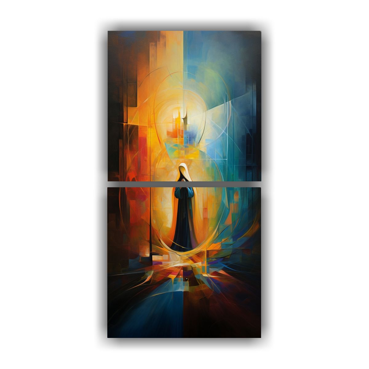 GENERICO - Cuadros Abstractos Religiosos En Lienzo Estilo 40x80 Cm