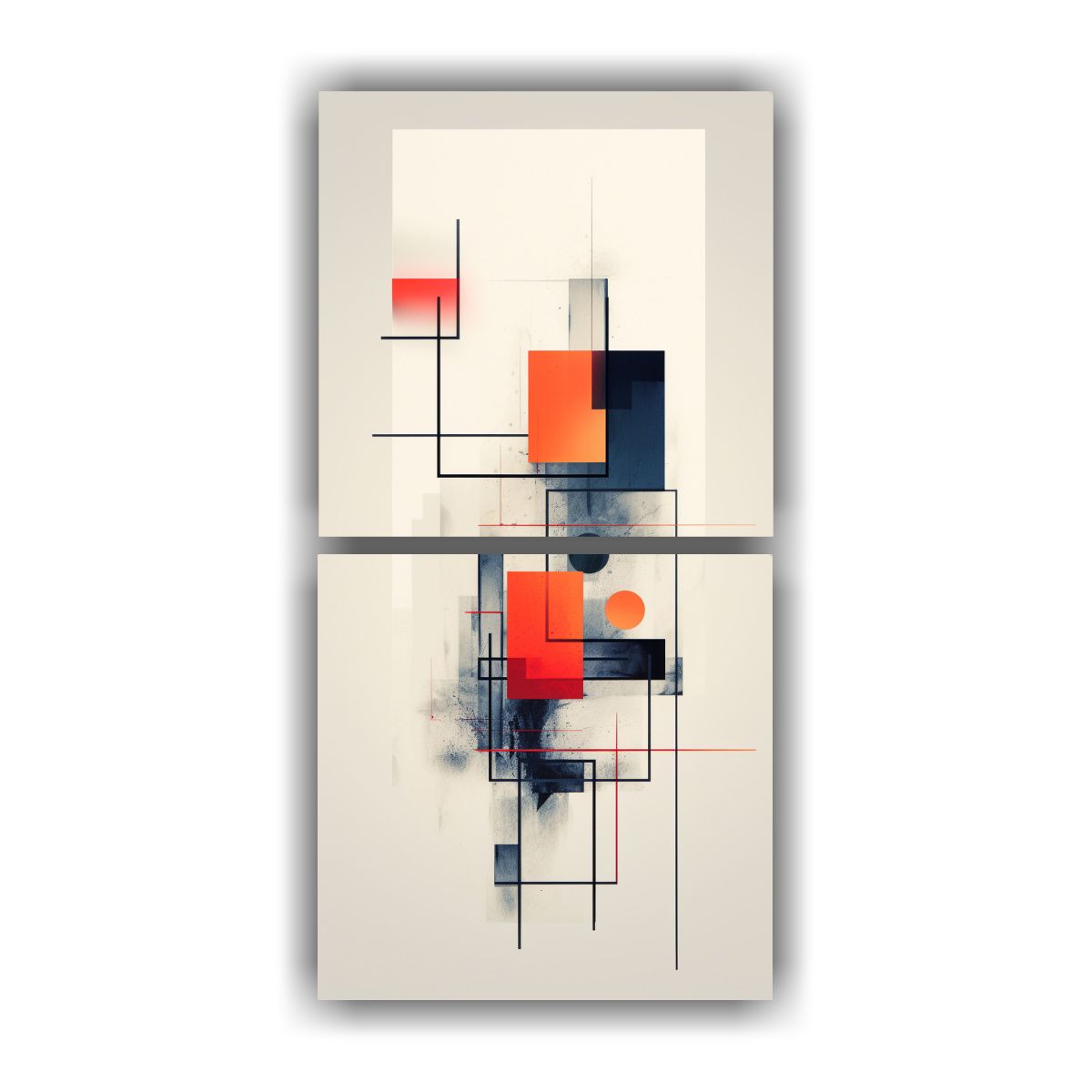GENERICO - Cuadros Abstractos Minimalistas Modernos Dos 50x100 Cm