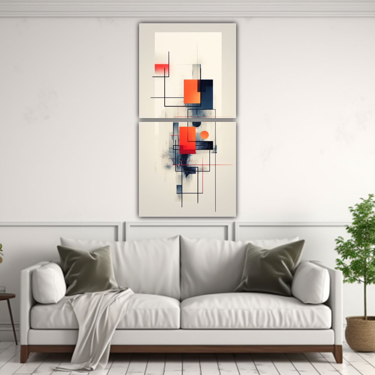 GENERICO - Cuadros Abstractos Minimalistas Modernos Dos 50x100 Cm