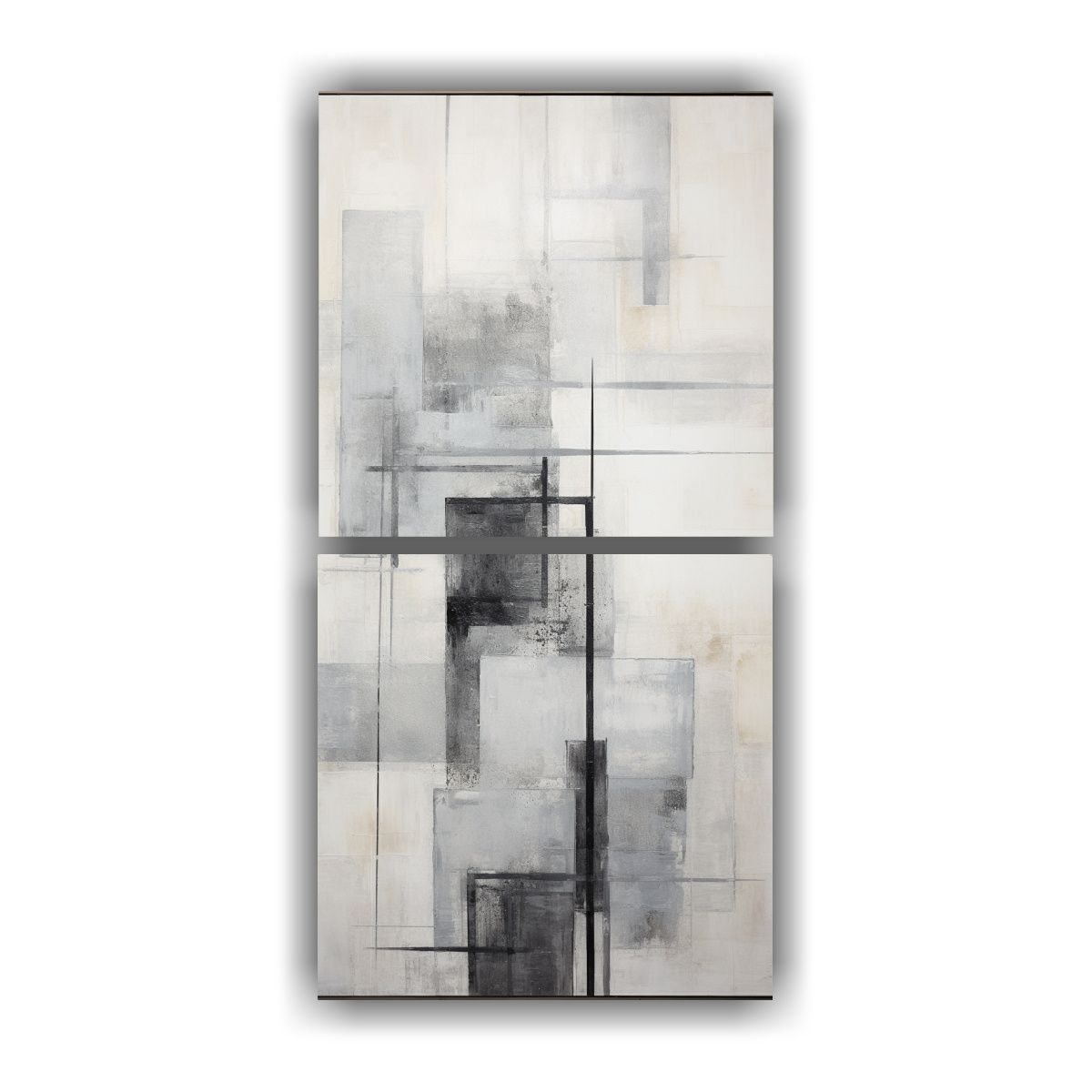 GENERICO - Cuadros Abstractos Modernos De Tonos Grises 30x60 Cm