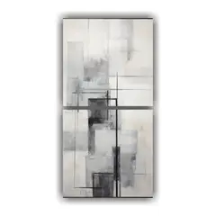 GENERICO - Cuadros Abstractos Modernos De Tonos Grises 20x40 Cm
