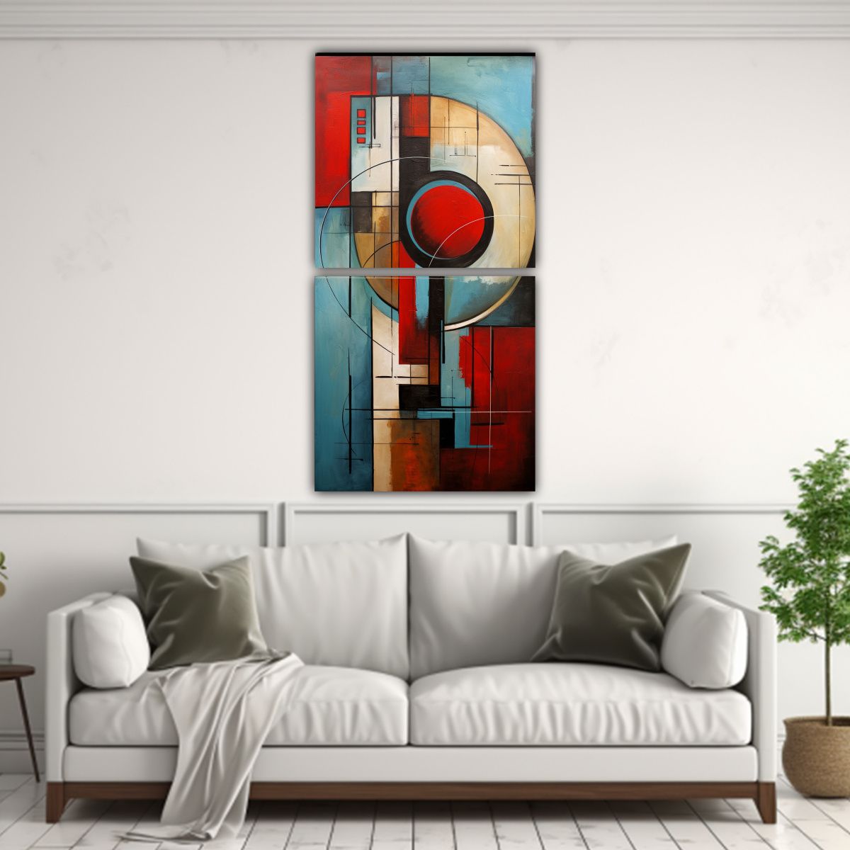 GENERICO - Set 2 Telas Impresas Composición Abstracta 60x120 Cm