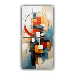 GENERICO - Cuadro Mural Abstracto Set 2 Pintura Acrylic 20x40 Cm