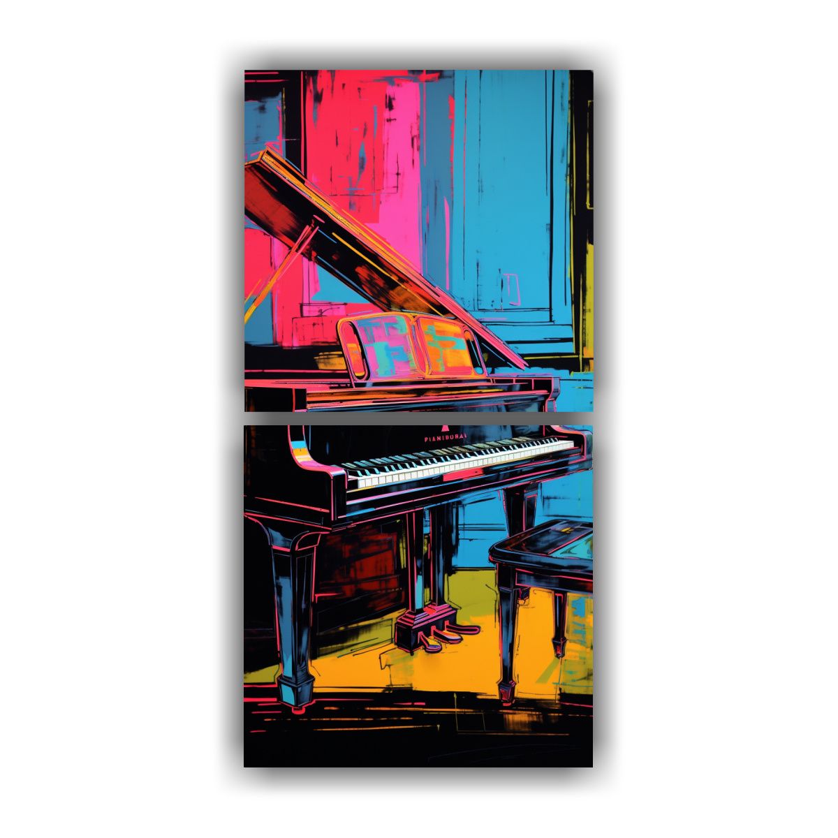 GENERICO - Dos Composiciones Alta Calidad Hogar Deco By Andy 30x60 Cm