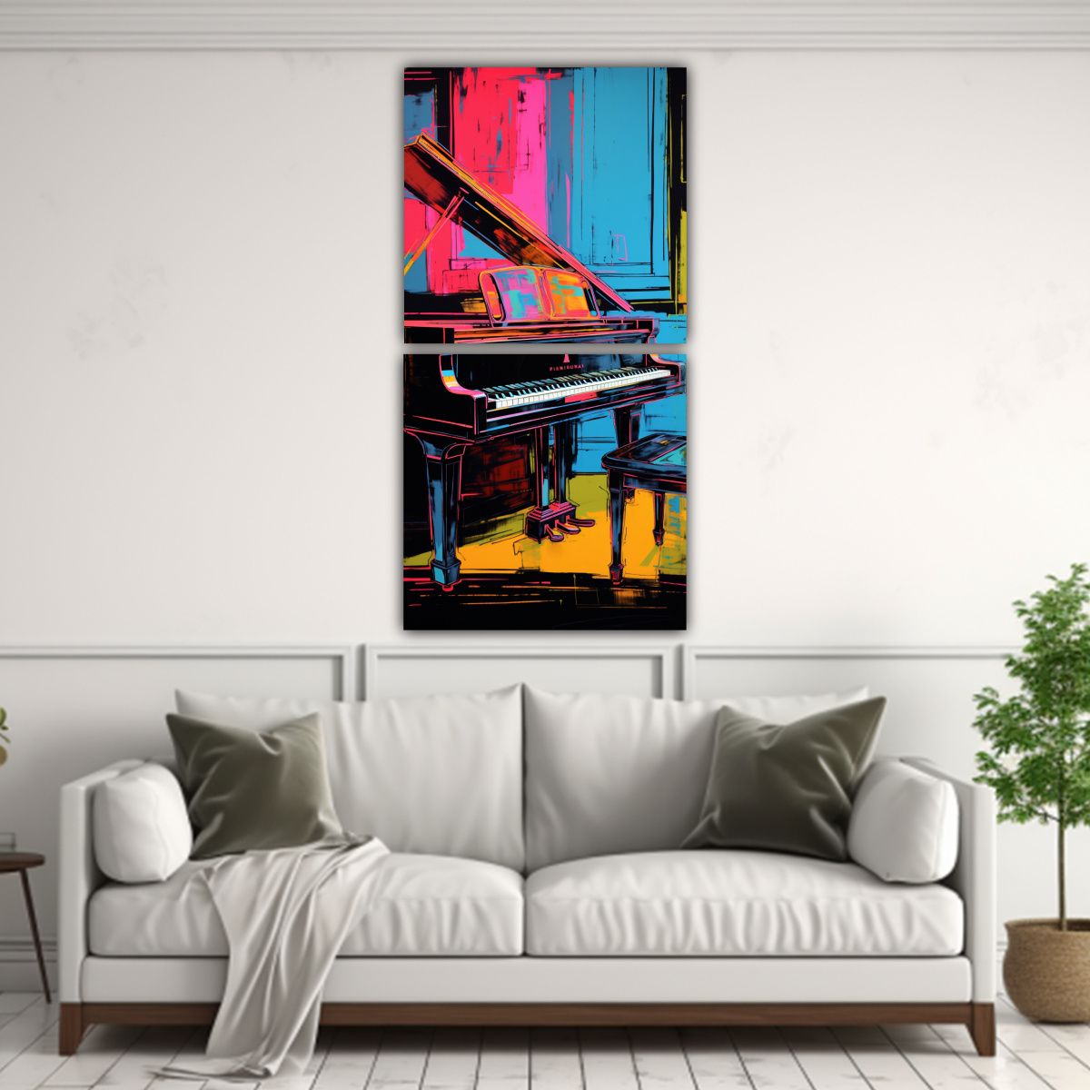 GENERICO - Dos Composiciones Alta Calidad Hogar Deco By Andy 20x40 Cm