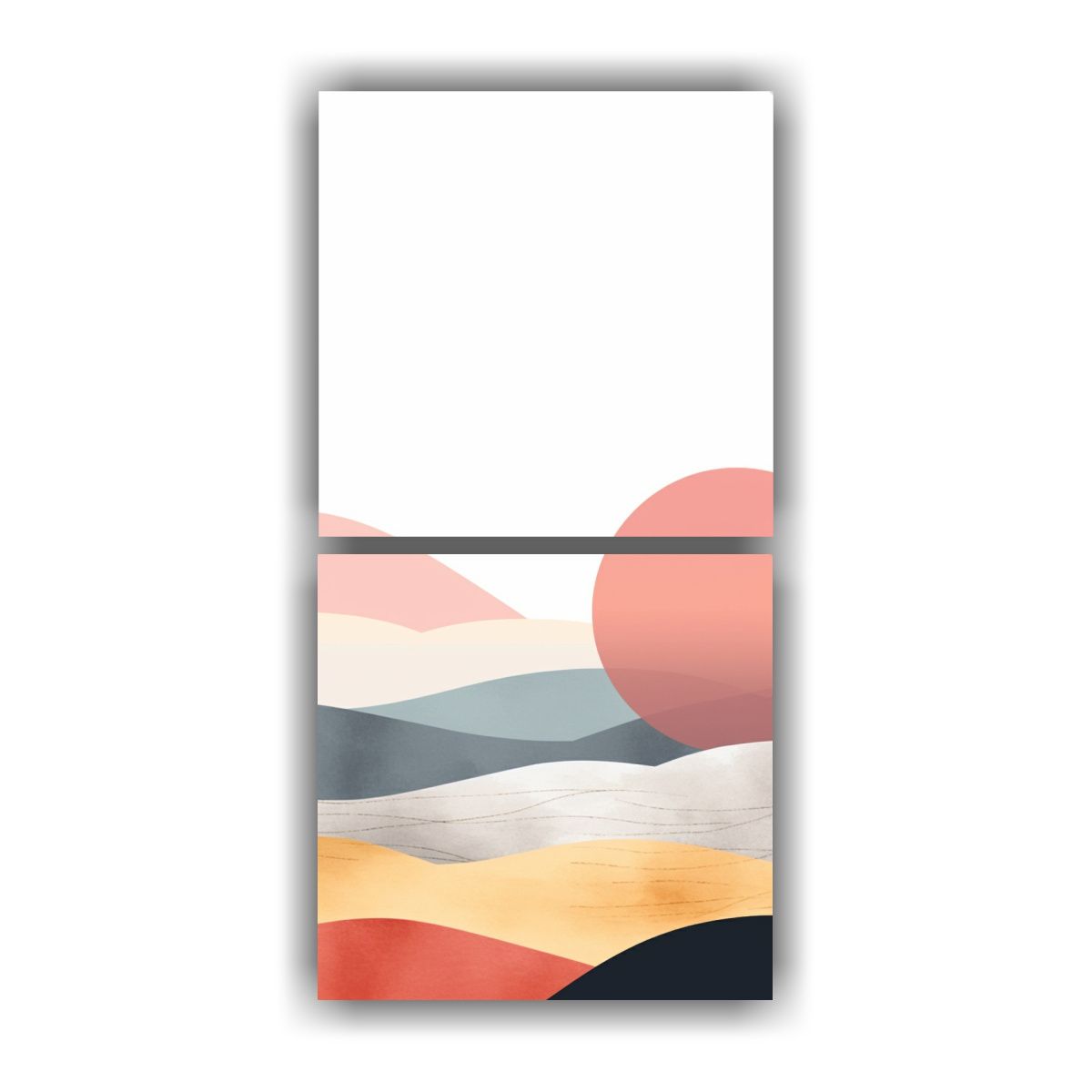 GENERICO - Set 2 Canvas Tema Adorno Boho Minimalista Arte 60x120 Cm