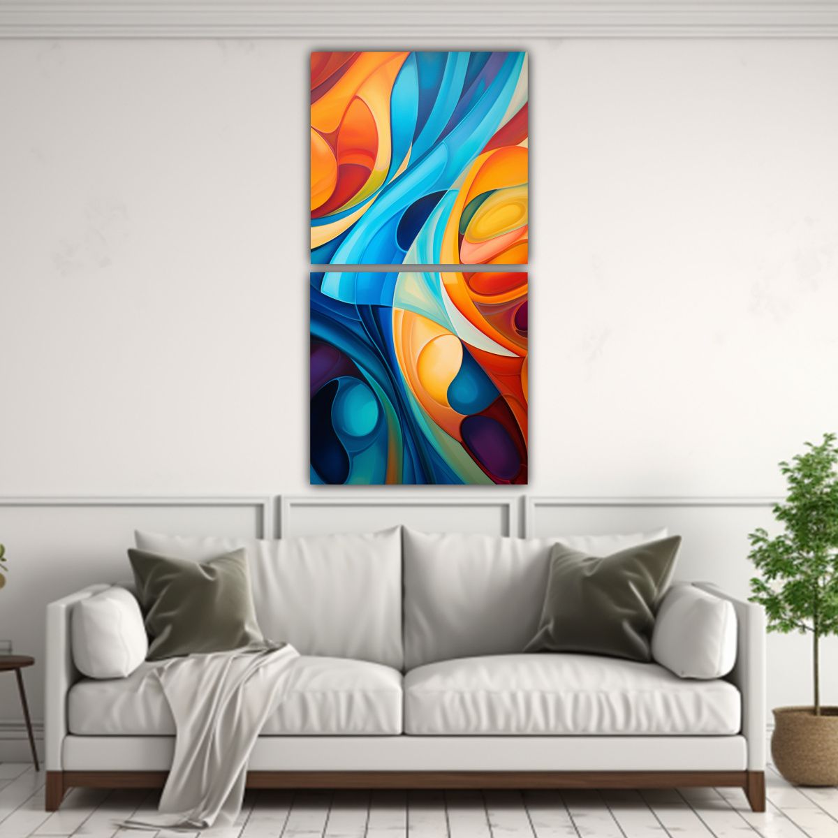 GENERICO - Pinturas Abstractas Modernas En Bastidor Dos 40x80 Cm