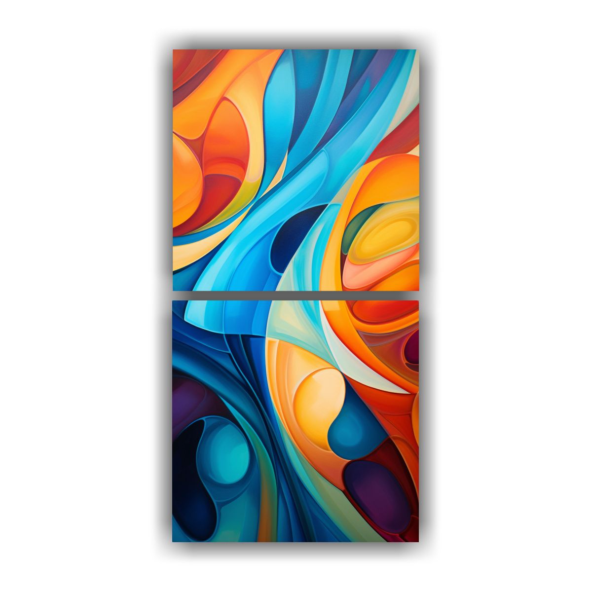 GENERICO - Pinturas Abstractas Modernas En Bastidor Dos 20x40 Cm