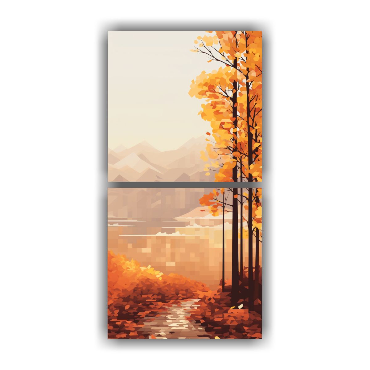 GENERICO - Pinturas Decorativas De Otoño En Cuadrícula 2D 20x40 Cm