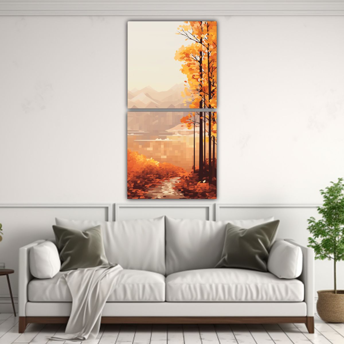 GENERICO - Pinturas Decorativas De Otoño En Cuadrícula 2D 20x40 Cm