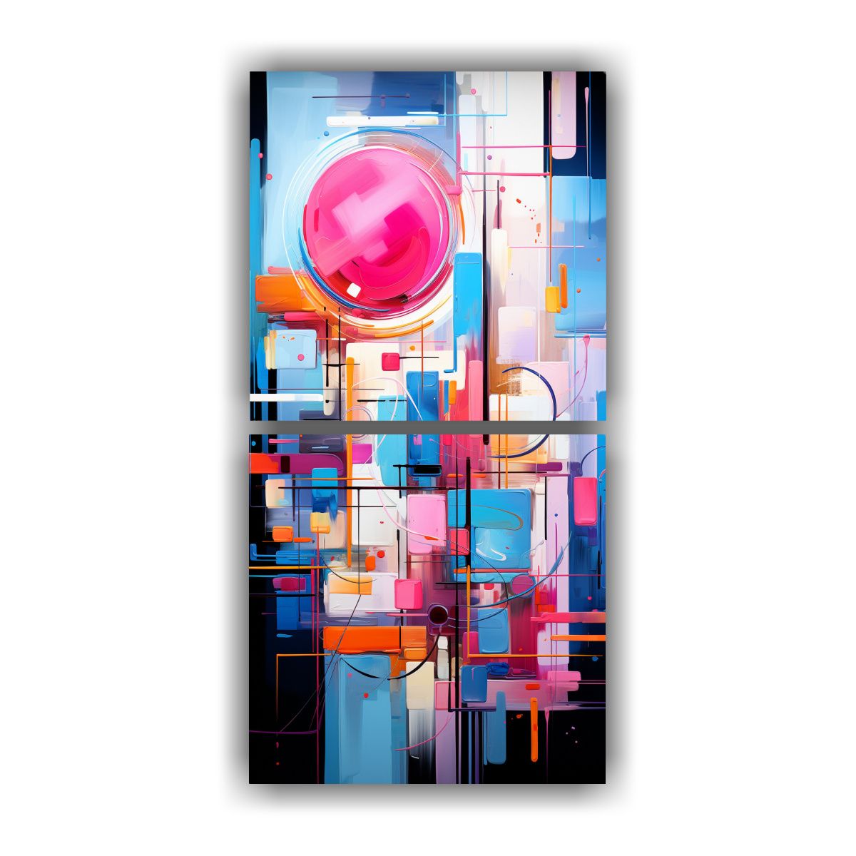GENERICO - Cuadro Moderno En Tela Con Composición 20x40 Cm