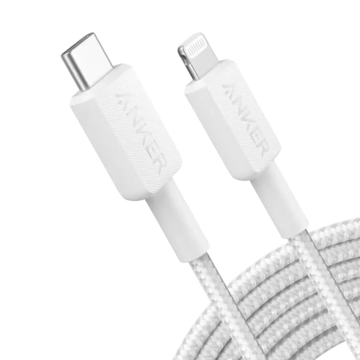 ANKER - Anker Cable 322 USB-C a Lightning PowerLine 3m 60W Trenzado A81B7, Color Blanco