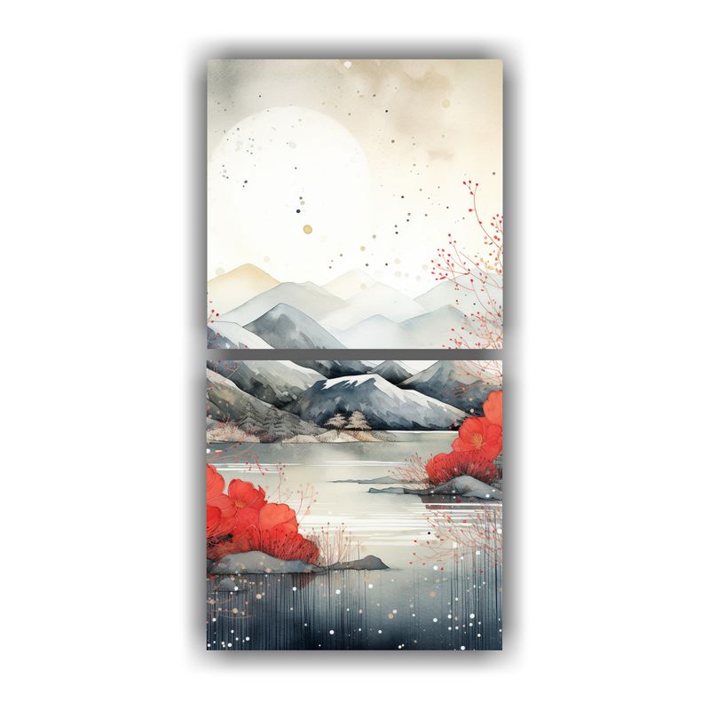 GENERICO - Pinturas Decorativas De Montañas Reflejadas En 20x40 Cm