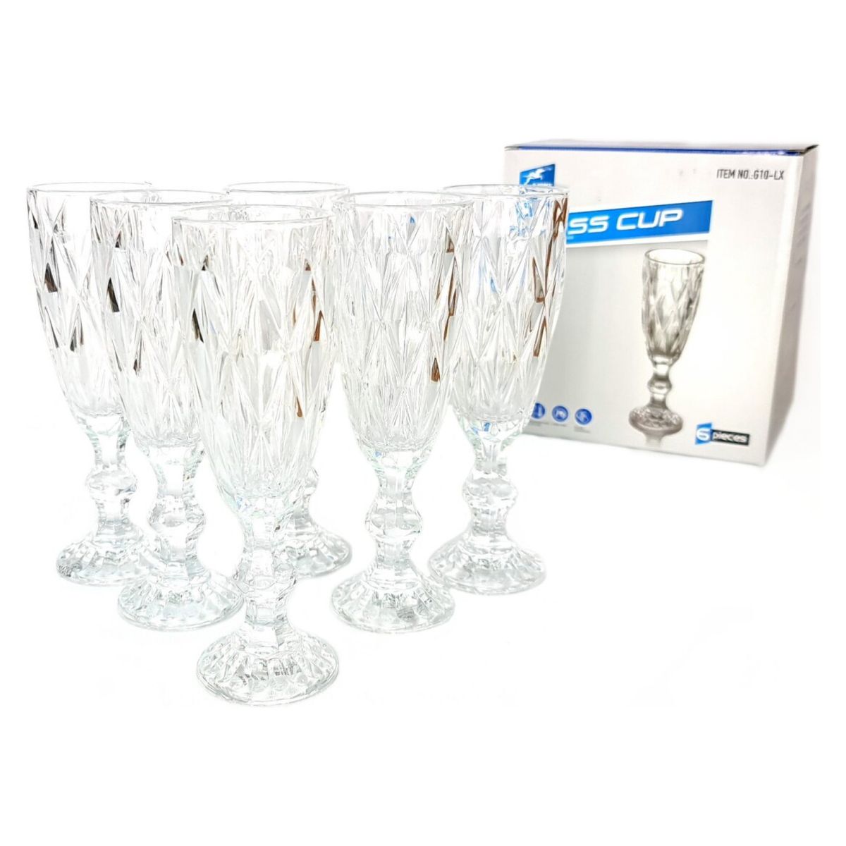 GENERICO - Copas De Vidrio Para Champagne Vino 6 Pzas