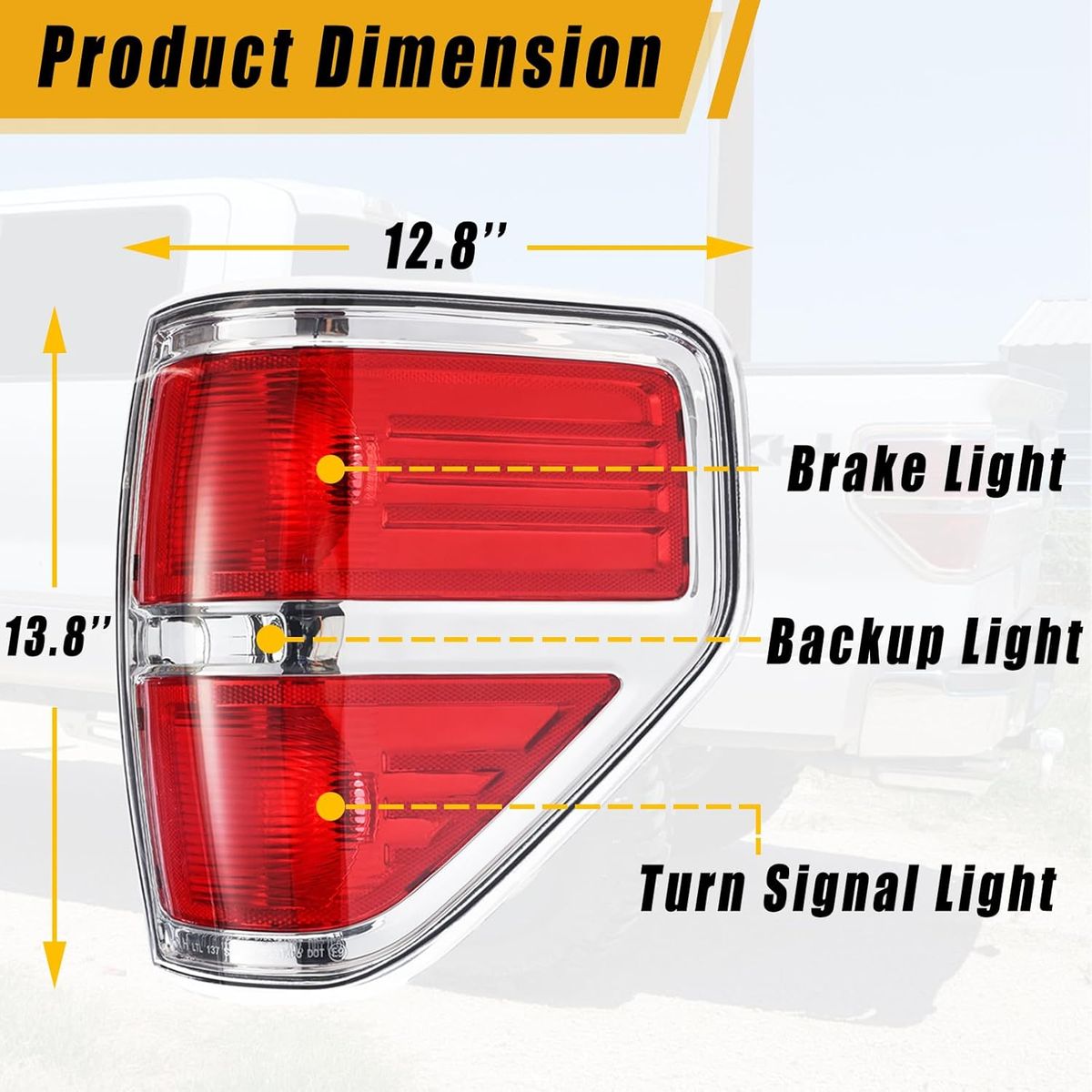 KUANGYE - Luz Trasera Compatible Con Ford F150 Pickup 2009 a 2014