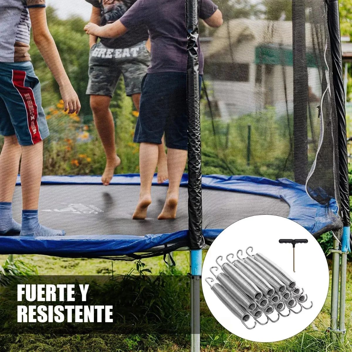 KUANGYE - 12pcs Resortes Para Trampolín-brincolin 18cm Y Gancho En T