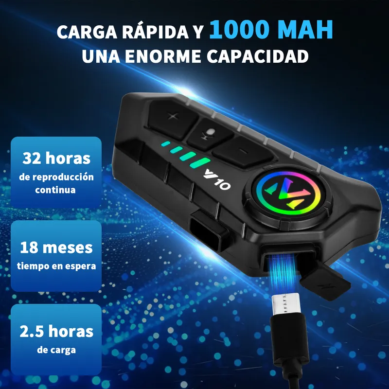 AIZO - Auriculares Bluetooth Intercomunicador Moto Bluetooth