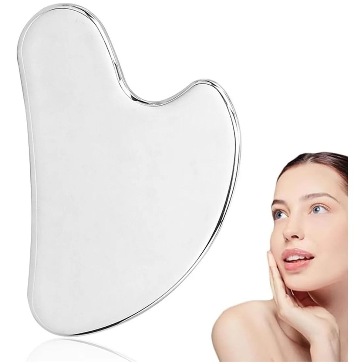 GENERICO - Guasha De Acero Inoxidable Masajeador Facial Linfatico