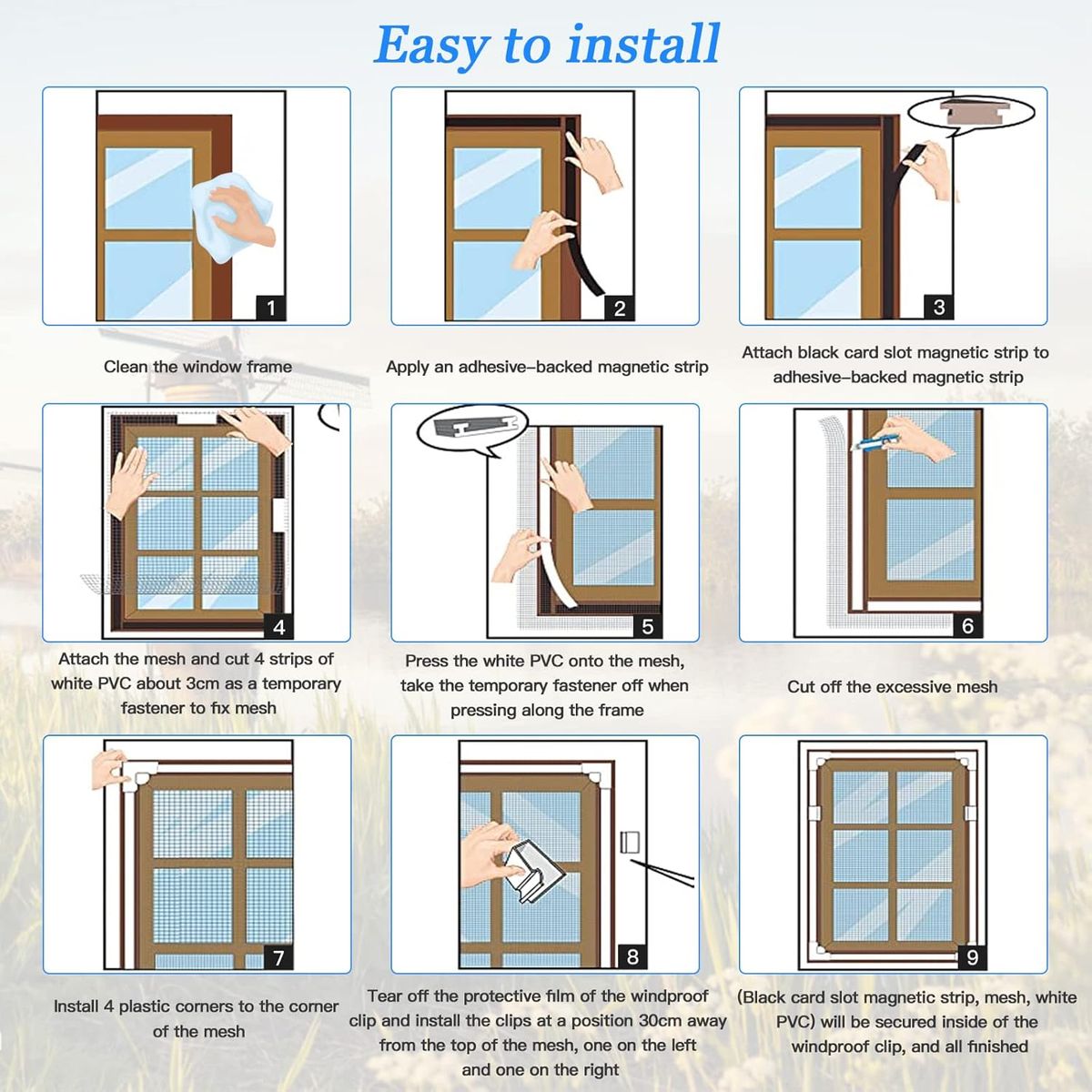 KUANGYE - Magnético Anti-mosquito Moscas Malla Mosquitera 130x150cm