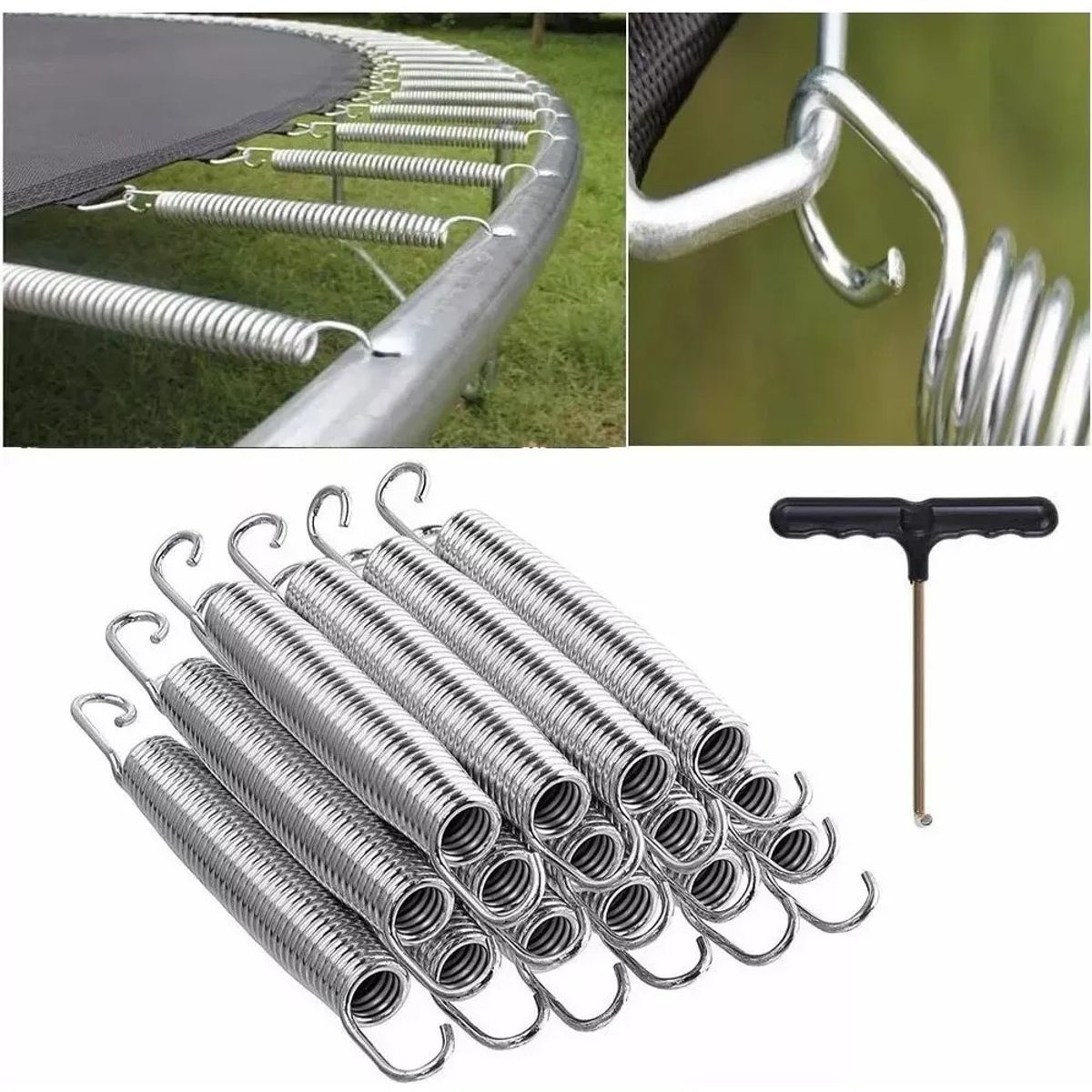 12pcs Resortes Para Trampolín-brincolin 18cm Y Gancho En T, marca KUANGYE - Foto Principal