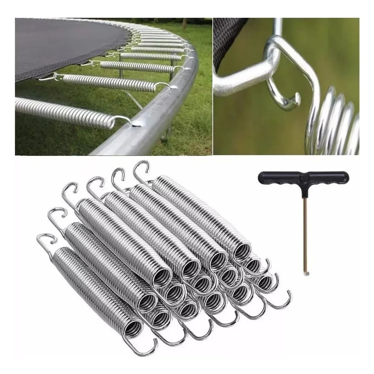 12pcs Resortes Para Trampolín-brincolin 18cm Y Gancho En T, marca KUANGYE - Foto Principal