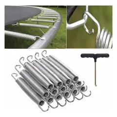 KUANGYE - 12pcs Resortes Para Trampolín-brincolin 18cm Y Gancho En T
