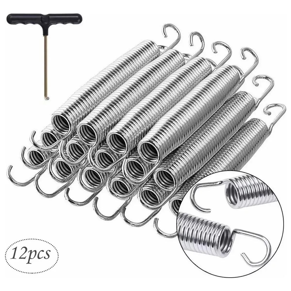 12pcs Resortes Para Trampolín-brincolin 18cm Y Gancho En T, marca KUANGYE - Foto 2