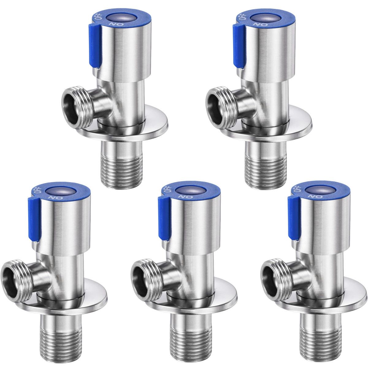 KUANGYE - Kit Llave Angular Para Control Paso De Agua 5 Piezas