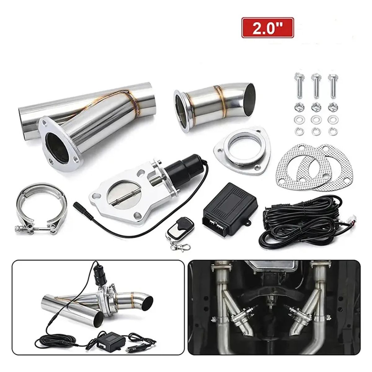 KUANGYE - Cut Out Exhaust Tubo Escape Libre 2in+Control Remoto Nuevo