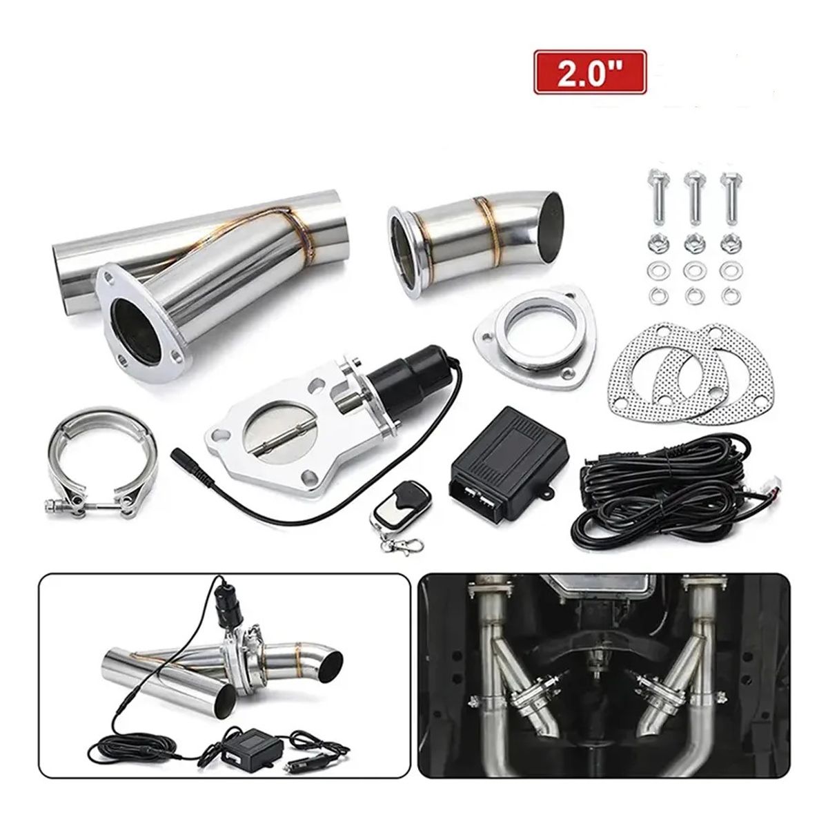 KUANGYE - Cut Out Exhaust Tubo Escape Libre 2in+Control Remoto Nuevo