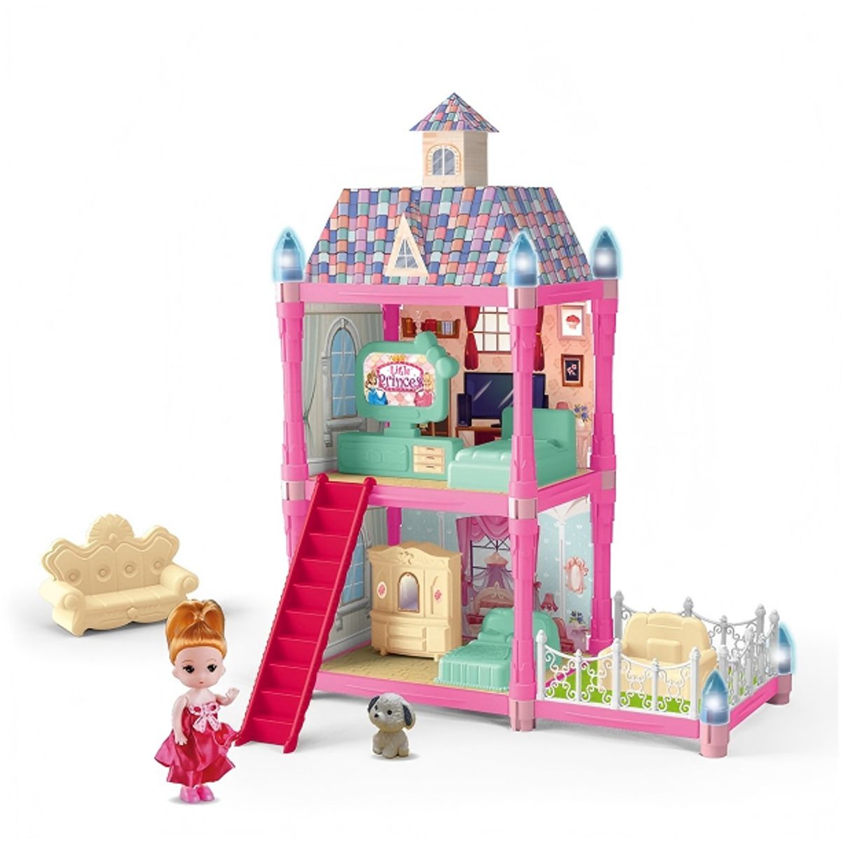 MAMITA Y BEBE - Casa de Muñecas Castillo Princess para Barbie Juguete Niñas