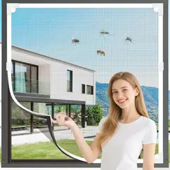 KUANGYE - 130×150 CM Malla Magnético Mosquetera Ventanas Anti Insecto