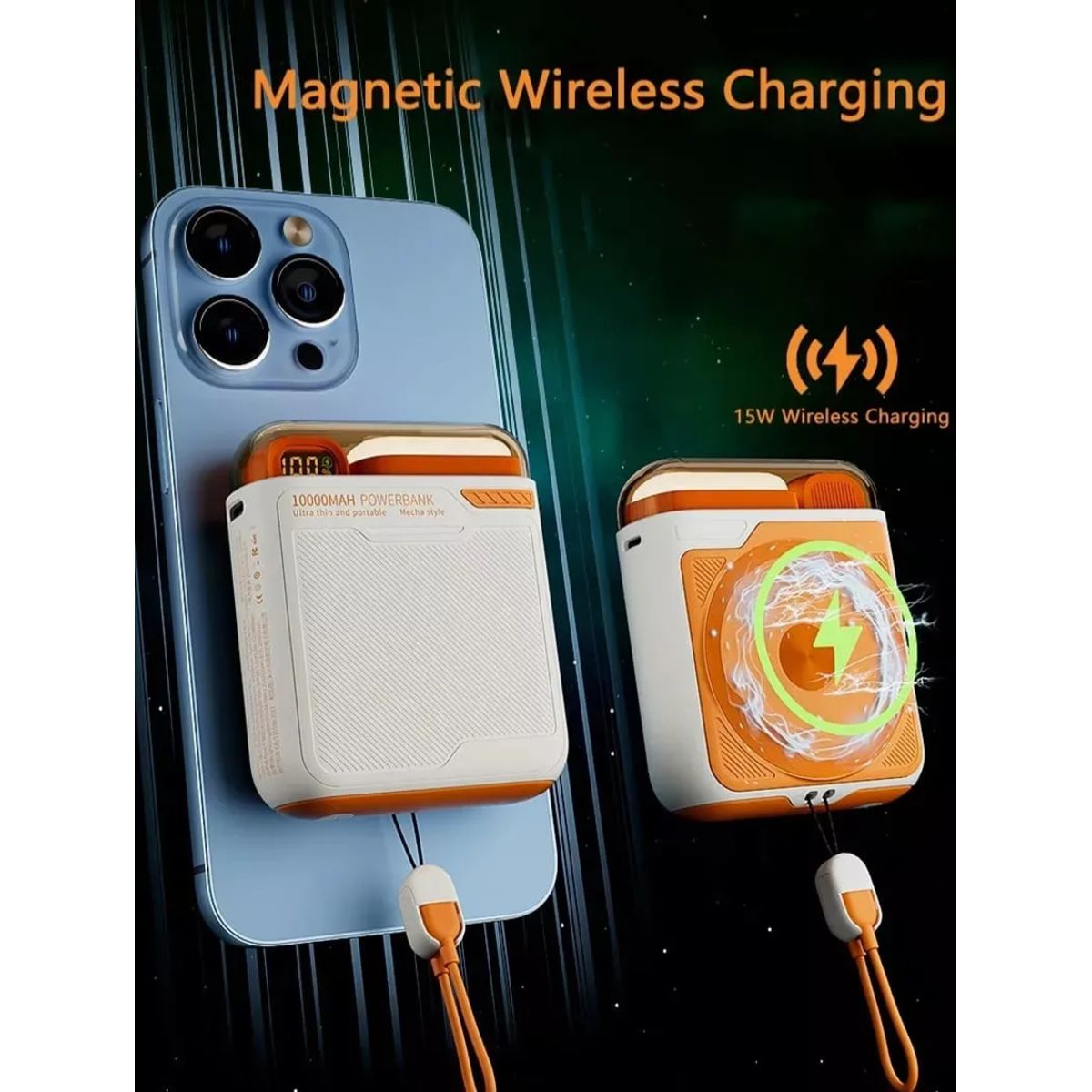 GENERICO - Cargador Magnético Inalámbrico 10000mah Power Bank