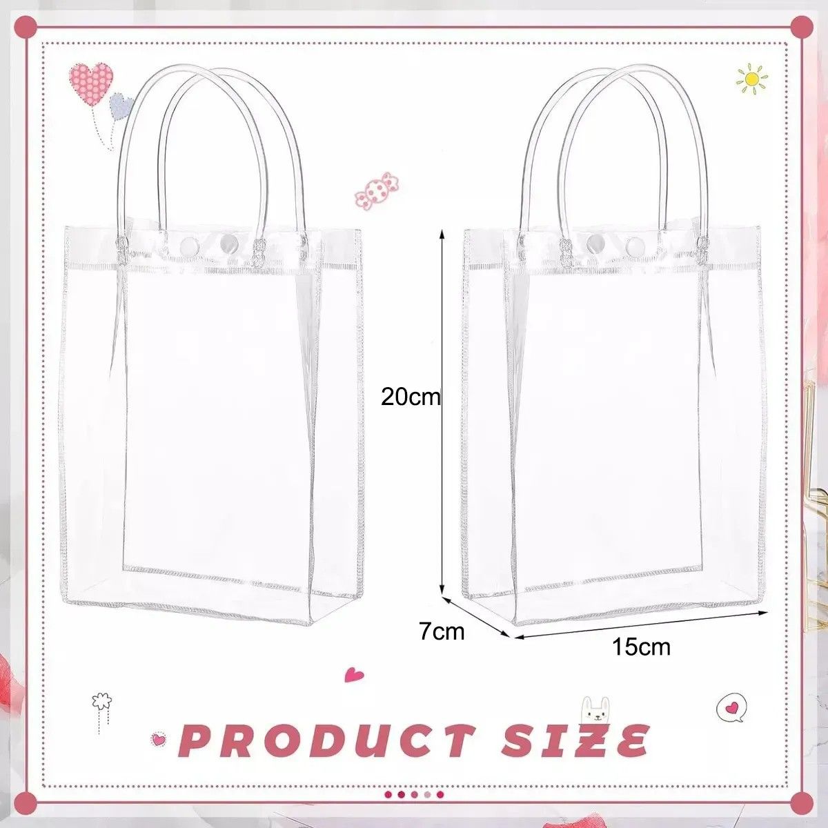 KUANGYE - 30 Bolsa Regalo Con Asa Transparente Reutilizable Decoracion