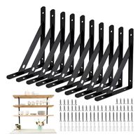 10 Pcs L Soporte Reforzado Para Acero Repisas De 20x12 Cm