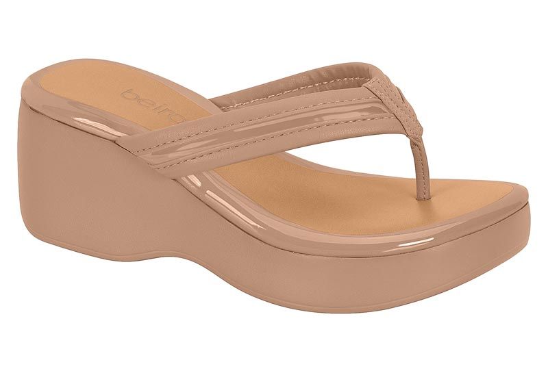Sandalia Plataforma 7cm Mujer Eco Cuero Nude