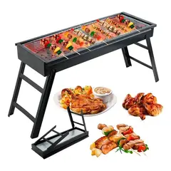 OEM - Parrilla De Carbón Portátil Plegable Acero Inoxidable Color Negro