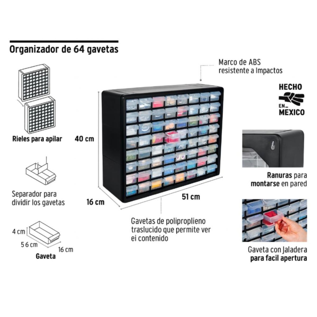 TRUPER - Organizador De Herramientas Pernos Golillas Truper