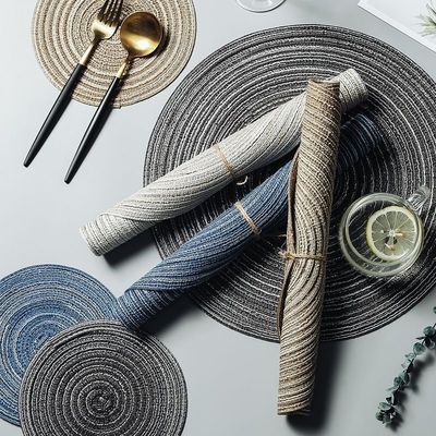 Imagen 2 del producto Set De 6 Individuales Redondos Trenzados 38cm Negro