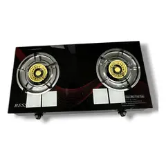 GENERICO - Cocina Encimera A Gas Vidrio Templado 2 Platos