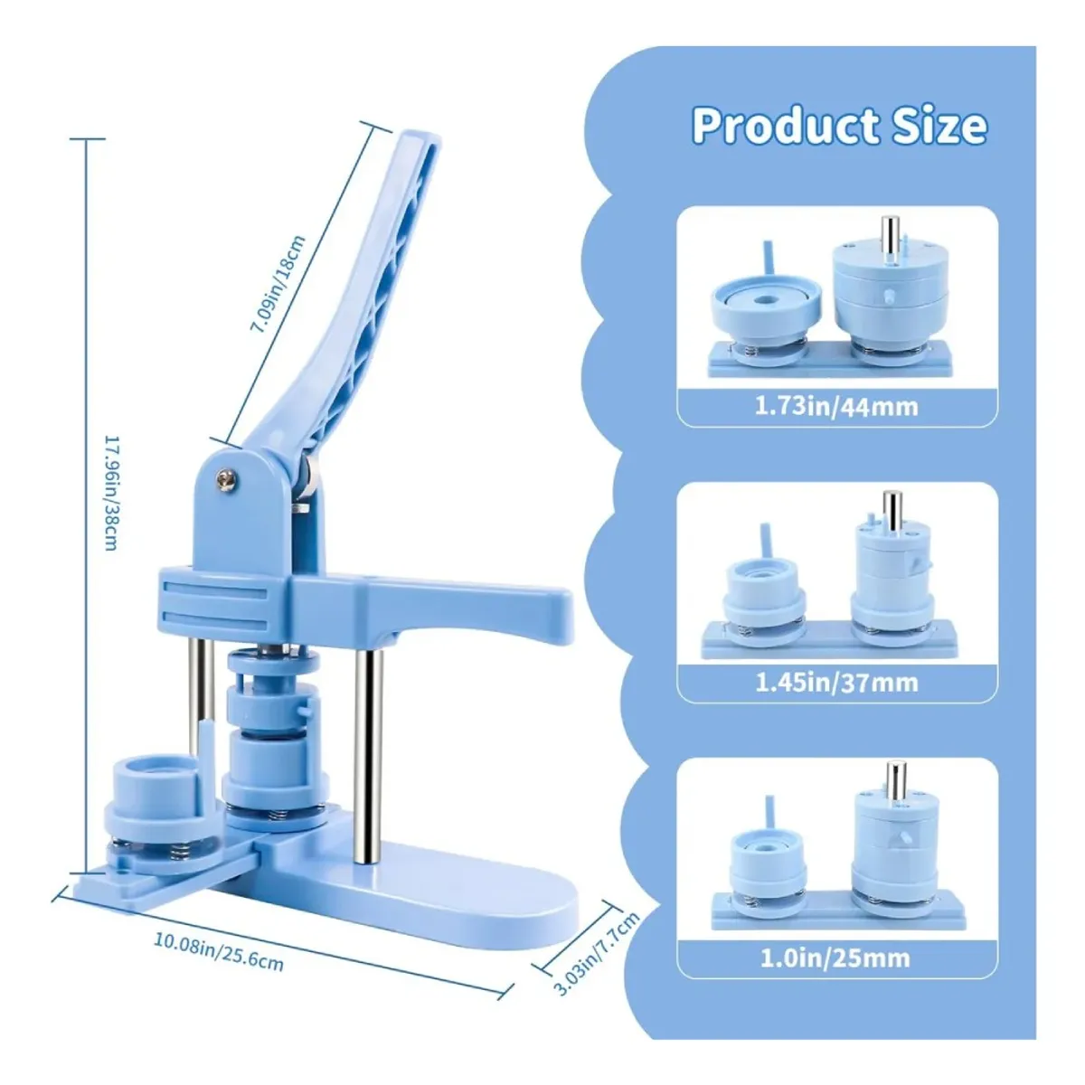 MUNDO MAGIA - Máquina De Chapitas Con Matriz Ajustable Azul Acero