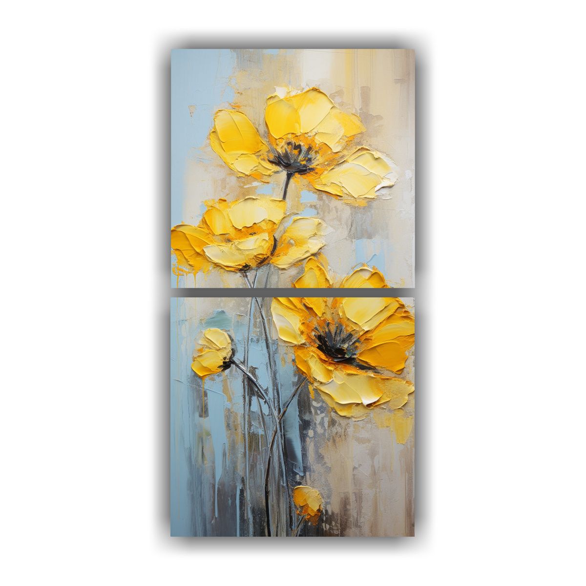 GENERICO - Pintura Impactante De Amapolas Amarillas En Lienzo 60x120 Cm