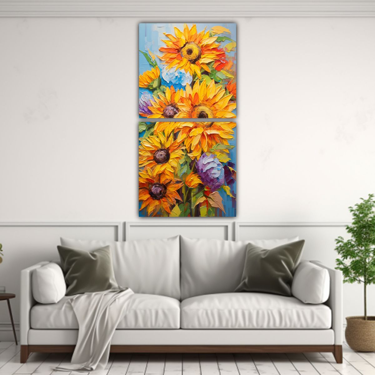 GENERICO - Composiciones Hermoso Exuberantes Con Girasoles 60x120 Cm